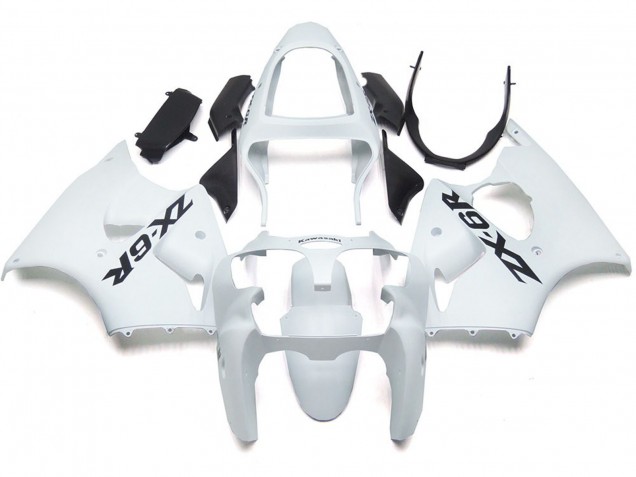 00-02 Blanc Brillant Uni Avec Logo ZX6R Carénage Moto 00-02 Blanc Brillant Uni Avec Logo ZX6R Carénage Moto