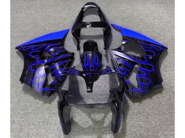 00-02 Noir Brillant & Bleu Flamme ZX6R Carénage Moto
