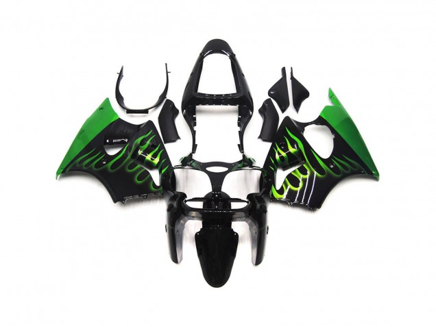 00-02 Vert Brillant Flamme Uni ZX6R Carénage Moto 00-02 Vert Brillant Flamme Uni ZX6R Carénage Moto