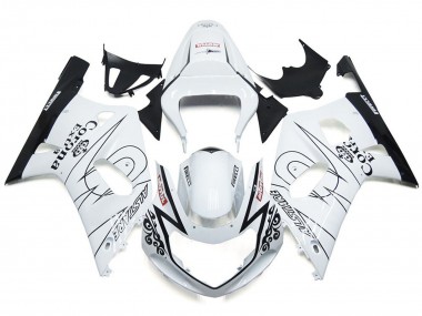 01-03 Blanc Brillant Corona & Noir GSXR 600-750 Carénage Moto