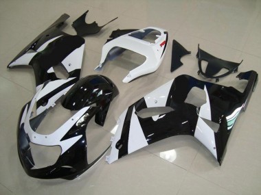 01-03 Blanc & Noir GSXR 600-750 Carénage Moto