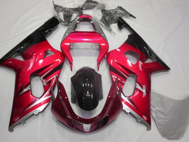 01-03 Rouge & Argent GSXR 600-750 Carénage Moto