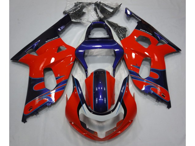 01-03 Rouge Brillant & Bleu GSXR 600-750 Carénage Moto