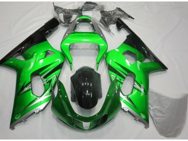 01-03 Vert & Argent GSXR 600-750 Carénage Moto