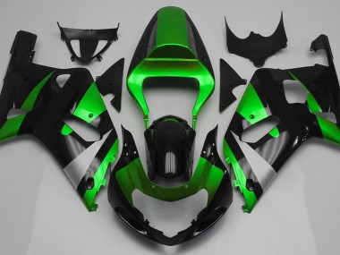01-03 Vert Brillant & Noir GSXR 600-750 Carénage Moto