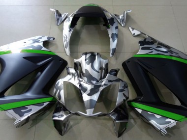 02-12 Gris Camouflage & Vert VFR800 Carénage Moto