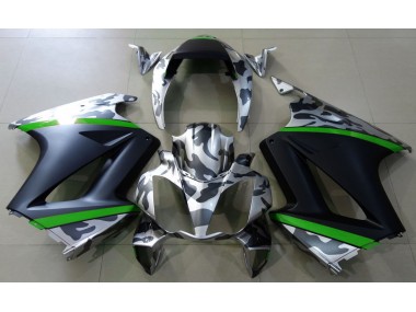 02-12 Gris Camouflage & Vert VFR800 Carénage Moto