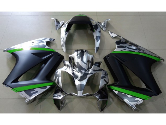 02-12 Gris Camouflage & Vert VFR800 Carénage Moto 02-12 Gris Camouflage & Vert VFR800 Carénage Moto