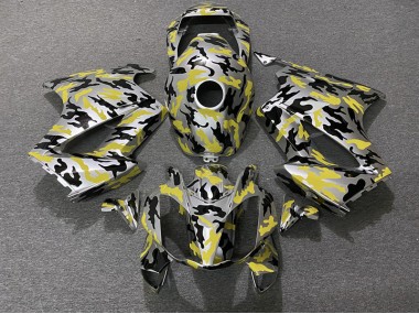 02-12 Jaune Camouflage VFR800 Carénage Moto