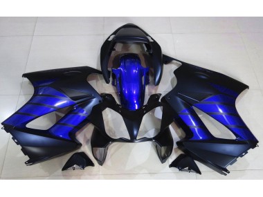 02-12 Noir Mat & Bleu VFR800 Carénage Moto