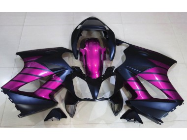 02-12 Noir Mat & Rose VFR800 Carénage Moto