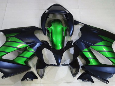 02-12 Noir Mat & Vert VFR800 Carénage Moto