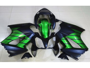 02-12 Noir Mat & Vert VFR800 Carénage Moto