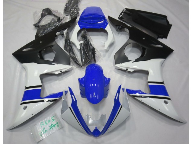 03-04 Blanc Brillant & Bleu R6 Carénage Moto 03-04 Blanc Brillant & Bleu R6 Carénage Moto