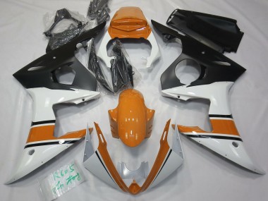 03-04 Blanc Brillant & Orange R6 Carénage Moto