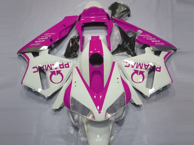 03-04 Blanc Brillant & Rose Pramac CBR600RR Carénage Moto 03-04 Blanc Brillant & Rose Pramac CBR600RR Carénage Moto