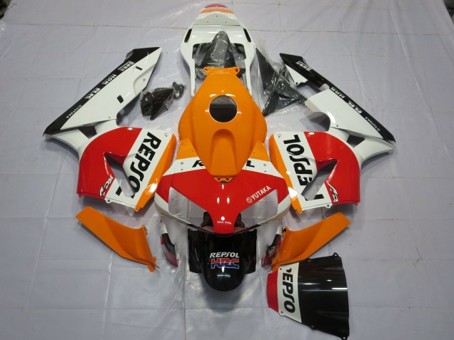 03-04 Blanc Orange Repsol CBR600RR Carénage Moto 03-04 Blanc Orange Repsol CBR600RR Carénage Moto