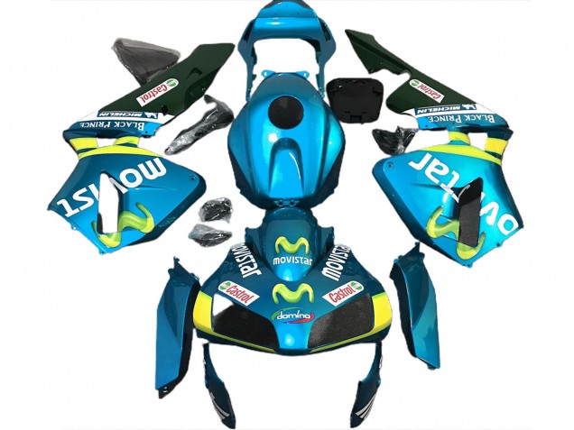 03-04 Bleu Clair Movistar CBR600RR Carénage Moto 03-04 Bleu Clair Movistar CBR600RR Carénage Moto