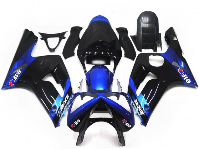 03-04 Bleu & Noir Brillant Elf ZX6R Carénage Moto 03-04 Bleu & Noir Brillant Elf ZX6R Carénage Moto