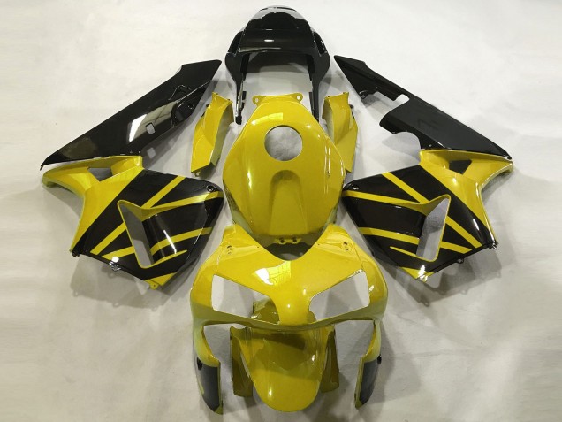 03-04 Jaune Moutarde & Noir Brillant CBR600RR Carénage Moto 03-04 Jaune Moutarde & Noir Brillant CBR600RR Carénage Moto