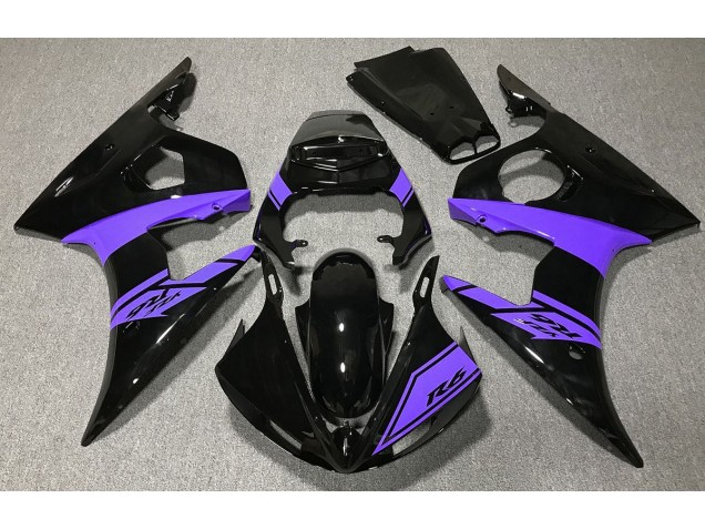 03-04 Noir Brillant & Violet R6 Carénage Moto 03-04 Noir Brillant & Violet R6 Carénage Moto