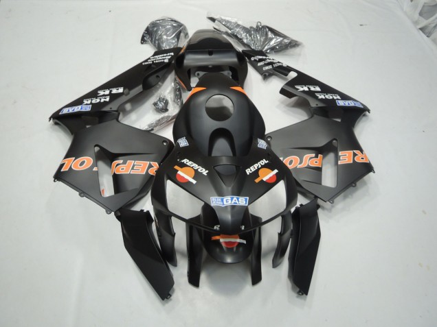 03-04 Noir Mat Repsol CBR600RR Carénage Moto 03-04 Noir Mat Repsol CBR600RR Carénage Moto