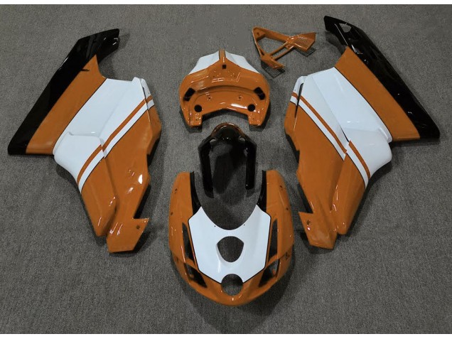 03-04 Orange Brillant & Blanc Ducati 749 999 Carénage Moto 03-04 Orange Brillant & Blanc Ducati 749 999 Carénage Moto