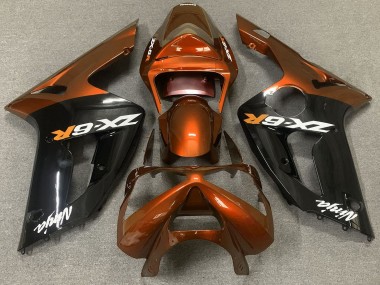 03-04 Orange Brillant & Noir ZX6R Carénage Moto