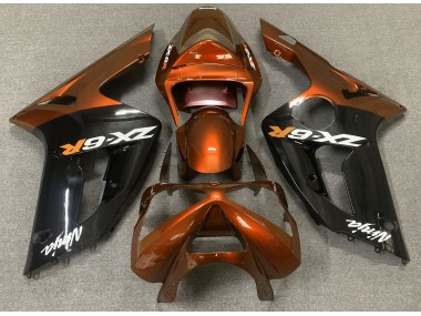 03-04 Orange Brillant & Noir ZX6R Carénage Moto