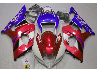03-04 Rouge Bonbon Brillant & Bleu GSXR 1000 Carénage Moto