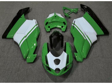03-04 Vert Brillant & Blanc Ducati 749 999 Carénage Moto