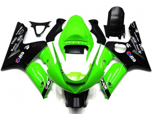 03-04 Vert Clair & Noir Elf ZX6R Carénage Moto 03-04 Vert Clair & Noir Elf ZX6R Carénage Moto