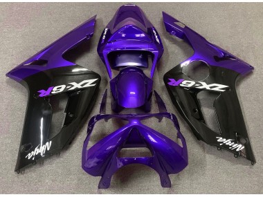 03-04 Violet Brillant & Noir ZX6R Carénage Moto
