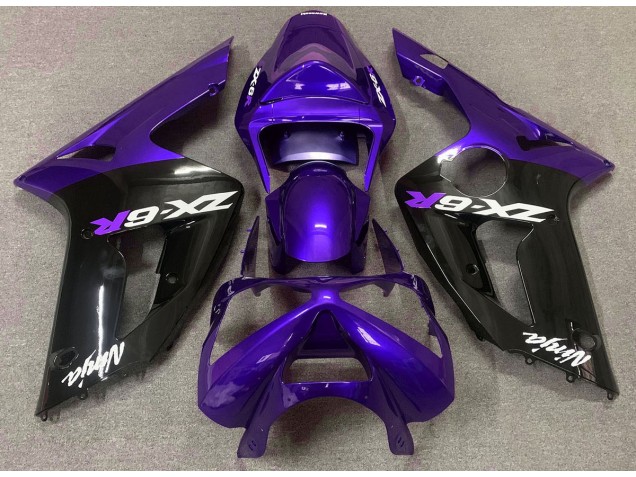 03-04 Violet Brillant & Noir ZX6R Carénage Moto 03-04 Violet Brillant & Noir ZX6R Carénage Moto