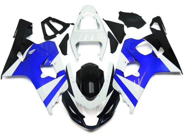 04-05 Blanc Brillant & Bleu Brillant GSXR 600-750 Carénage Moto 04-05 Blanc Brillant & Bleu Brillant GSXR 600-750 Carénage Moto