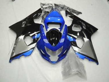 04-05 Bleu Noir & Argent GSXR 600-750 Carénage Moto