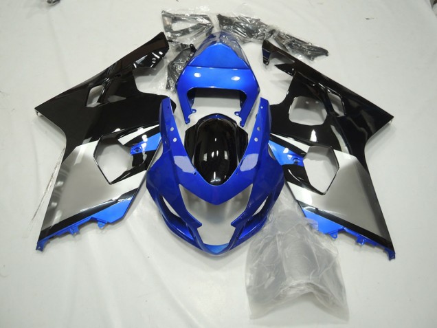 04-05 Bleu Noir & Argent GSXR 600-750 Carénage Moto 04-05 Bleu Noir & Argent GSXR 600-750 Carénage Moto