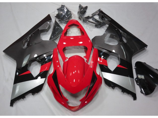 04-05 Brillant Rouge & Argent GSXR 600-750 Carénage Moto 04-05 Brillant Rouge & Argent GSXR 600-750 Carénage Moto