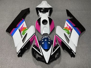 04-05 Drapeau Rose & Bleu CBR1000RR Carénage Moto