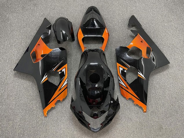 04-05 Noir Brillant & Orange GSXR 600-750 Carénage Moto 04-05 Noir Brillant & Orange GSXR 600-750 Carénage Moto