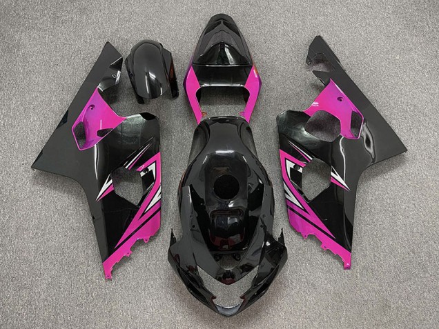 04-05 Noir Brillant & Rose GSXR 600-750 Carénage Moto 04-05 Noir Brillant & Rose GSXR 600-750 Carénage Moto