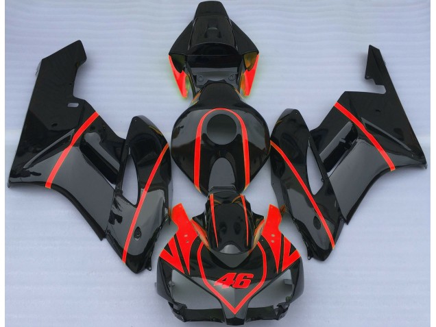 04-05 Noir Brillant & Rouge CBR1000RR Carénage Moto 04-05 Noir Brillant & Rouge CBR1000RR Carénage Moto