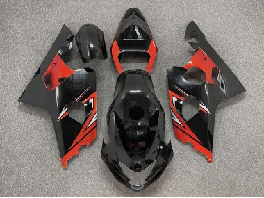 04-05 Noir Brillant & Rouge GSXR 600-750 Carénage Moto