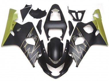 04-05 Noir Mat & Or Corona Personnalisé GSXR 600-750 Carénage Moto