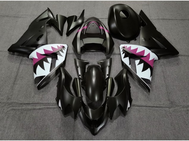04-05 Requin Noir Mat & Rose ZX10R Carénage Moto 04-05 Requin Noir Mat & Rose ZX10R Carénage Moto