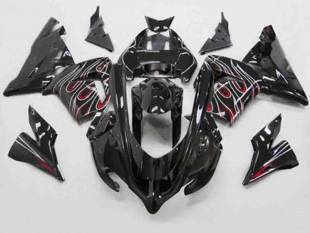 04-05 Rouge Noir Flamme ZX10R Carénage Moto 04-05 Rouge Noir Flamme ZX10R Carénage Moto