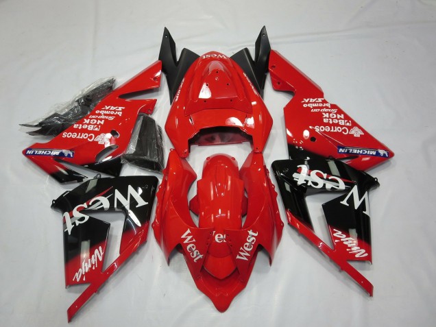 04-05 Rouge West ZX10R Carénage Moto 04-05 Rouge West ZX10R Carénage Moto