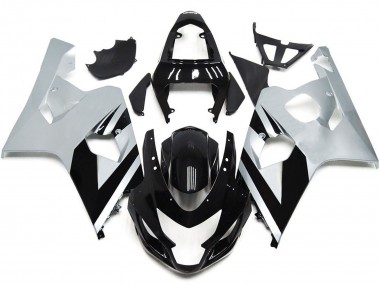 04-05 Style Argent & Noir Brillant OEM GSXR 600-750 Carénage Moto