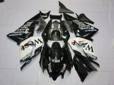 04-05 West Blanc Noir ZX10R Carénage Moto