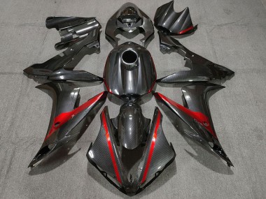04-06 Fibre De Carbone Style W Rouge R1 Carénage Moto